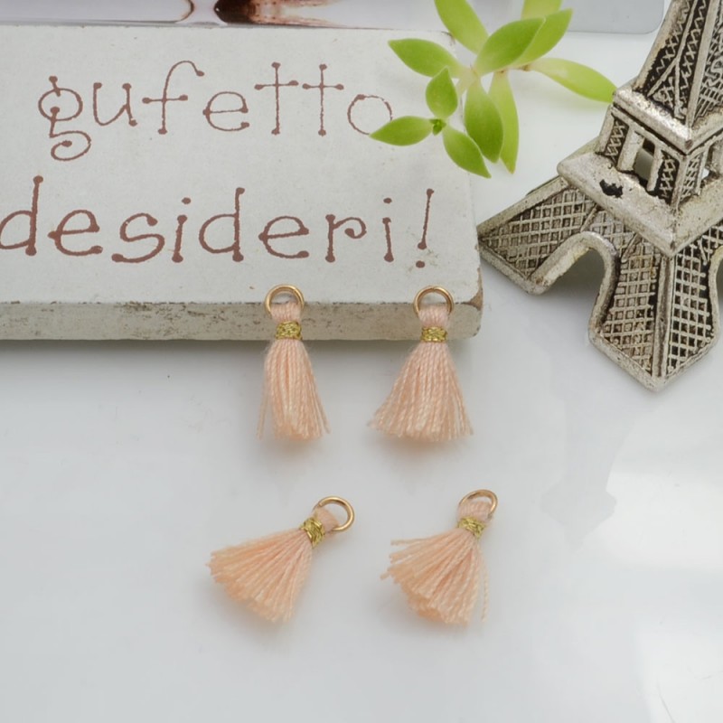 Mini nappine in cotone con anellina oro 10-12 mm 4pz vari colori Gioie d'Oriente
