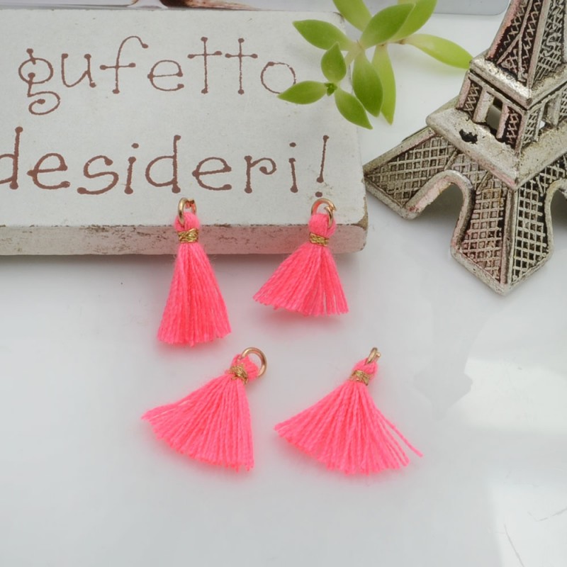 Mini nappine in cotone con anellina oro 10-12 mm 4pz vari colori Gioie d'Oriente
