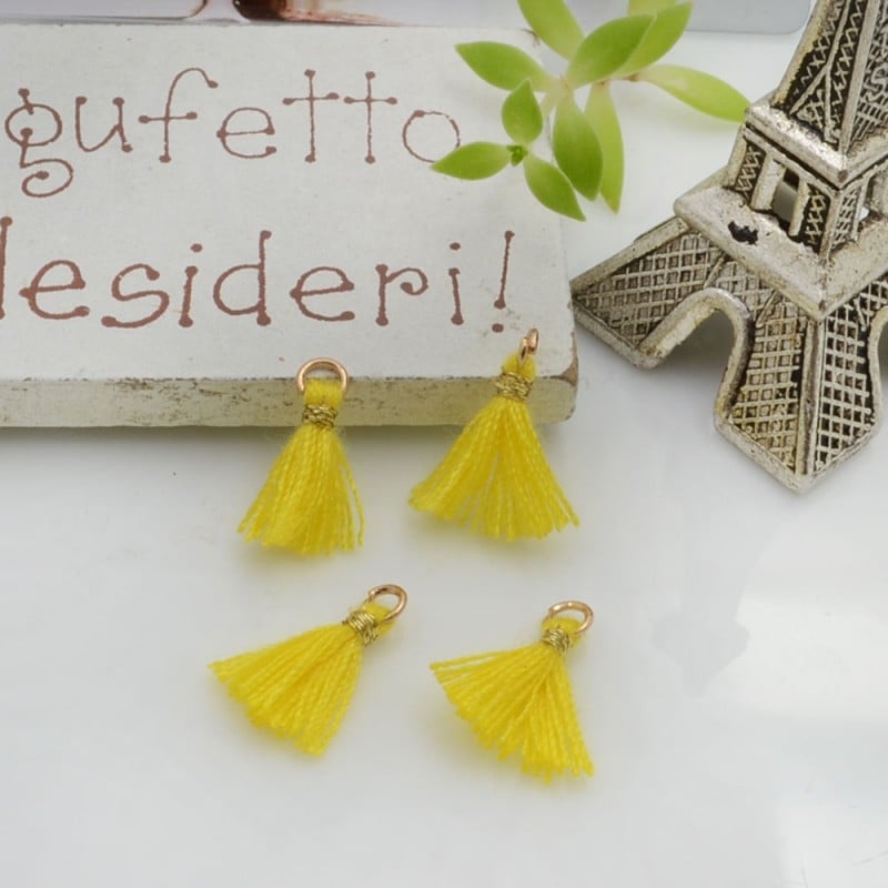 Mini nappine in cotone con anellina oro 10-12 mm 4pz vari colori Gioie d'Oriente
