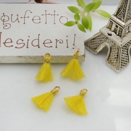 Mini nappine in cotone con anellina oro 10-12 mm 4pz vari colori Gioie d'Oriente