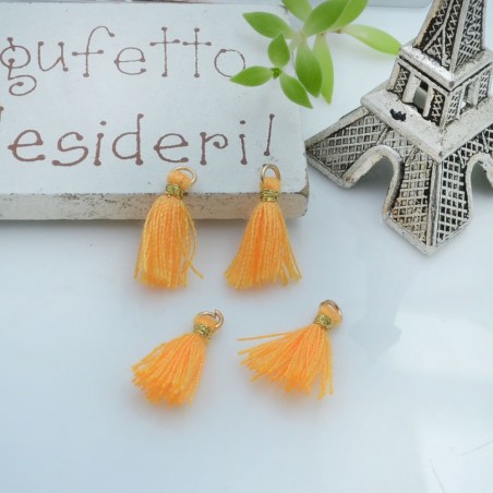 Mini nappine in cotone con anellina oro 10-12 mm 4pz vari colori Gioie d'Oriente