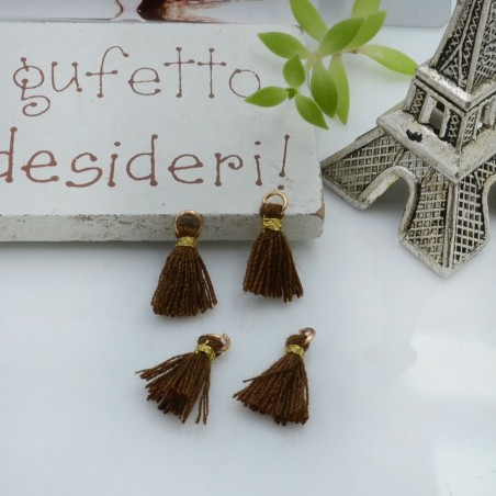 Mini nappine in cotone con anellina oro 10-12 mm 4pz vari colori Gioie d'Oriente