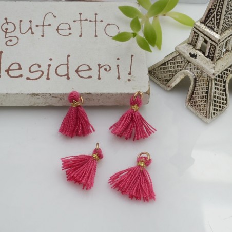 Mini nappine in cotone con anellina oro 10-12 mm 4pz vari colori Gioie d'Oriente