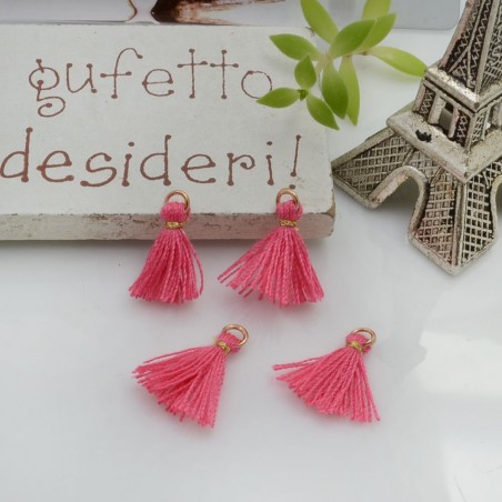 Mini nappine in cotone con anellina oro 10-12 mm 4pz vari colori Gioie d'Oriente