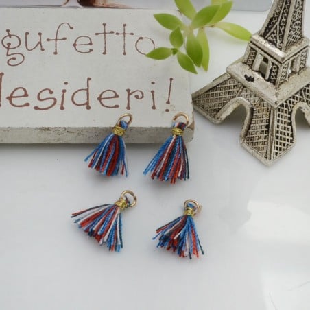 Mini nappine in cotone con anellina oro 10-12 mm 4pz vari colori Gioie d'Oriente