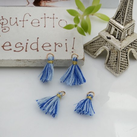 Mini nappine in cotone con anellina oro 10-12 mm 4pz vari colori Gioie d'Oriente