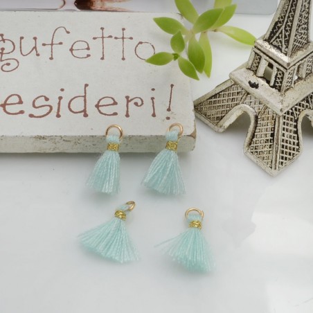 Mini nappine in cotone con anellina oro 10-12 mm 4pz vari colori Gioie d'Oriente