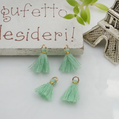 Mini nappine in cotone con anellina oro 10-12 mm 4pz vari colori Gioie d'Oriente
