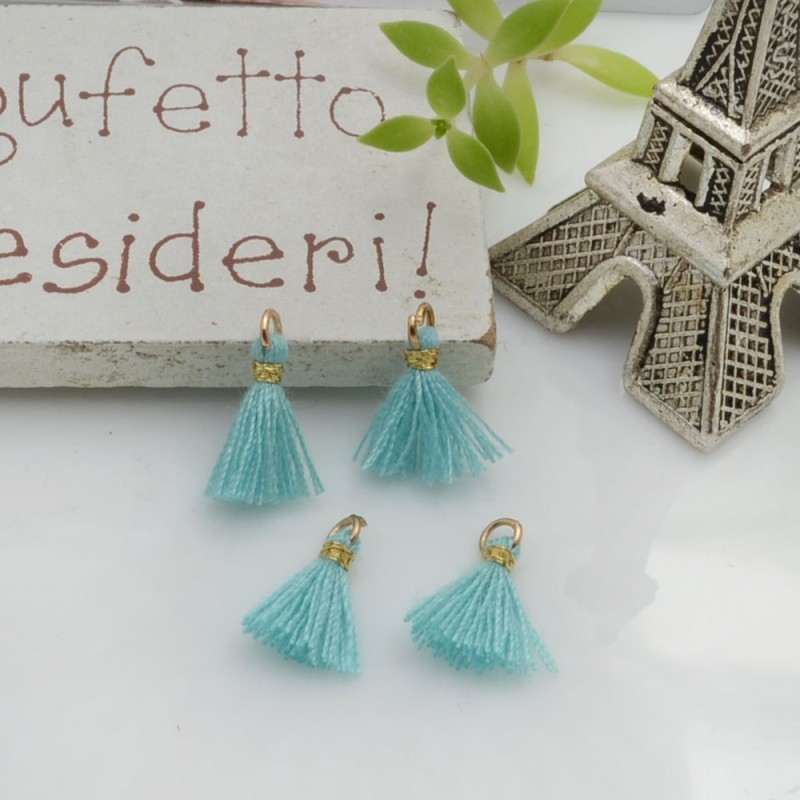 Mini nappine in cotone con anellina oro 10-12 mm 4pz vari colori Gioie d'Oriente
