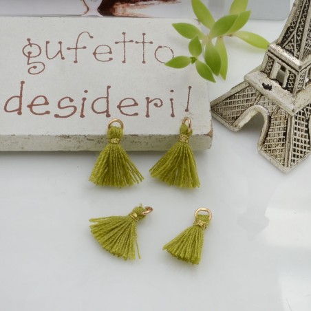 Mini nappine in cotone con anellina oro 10-12 mm 4pz vari colori Gioie d'Oriente