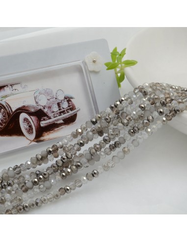 Filo di Mezzi Cristalli MIX Rondelle 2x3mm Sfaccettati Briolette 200pz GDO | Gioie d'Oriente