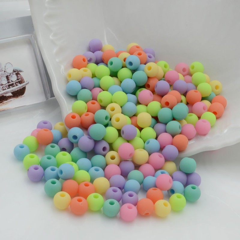 Perline tonde di plastica colorata mix opaca 6mm Foro 1.2/1.5mm 600pz | GDO