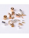 8 PZ  FINALI E TERMINALI CAPOCORDA CORDINI TUBOLARI E FETTUCCE  10 x 6 mm IN OTTONE