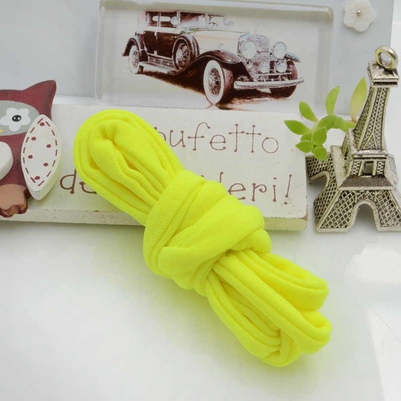 Fettuccia elastica tubolare elastica in Lycra colore giallo fluo 0.5cm confezione 1mt GDO