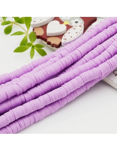 fili Rondelle Pasta Polimerica col lilla chiaro1 x 6 mm 39/40 cm Polimero Perline Heishi per le tue creazione