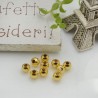 Distanziatori a palline lisci colore oro in ottone ottima qualità AA 4 mm 10pz