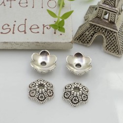 Copri perla a coppetta fiore in metallo 11mm 14pz Gioie d'Oriente 2