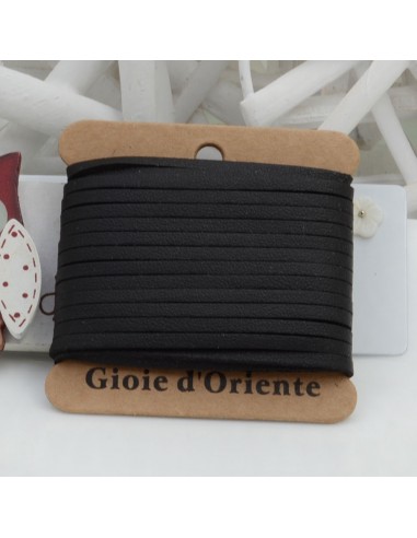 Filo in ecopelle morbida colore nero 3mm 5mt GDO