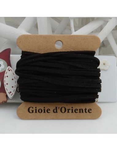 Filo in alcantara colore nero 5mt 3mm GDO