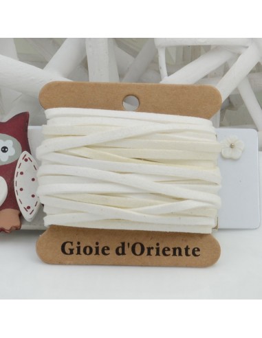 Filo in alcantara colore bianco 5mt 3mm GDO