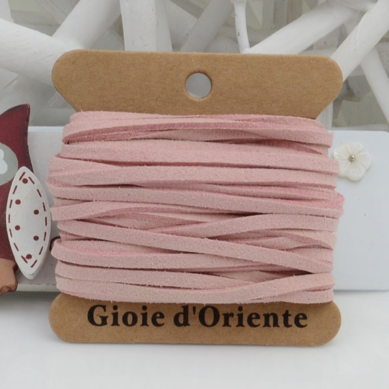Filo in alcantara colore rosa 5mt 3mm GDO