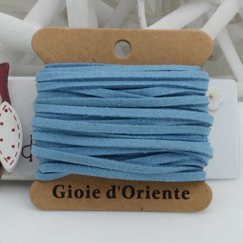 Filo in alcantara colore azzurro 5mt 3mm GDO