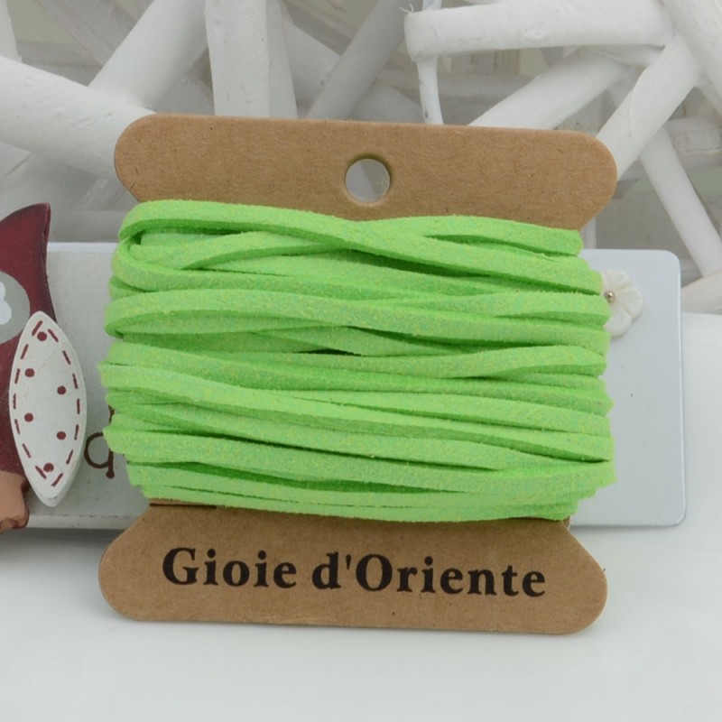 Filo in alcantara colore verde acceso 5mt 3mm GDO