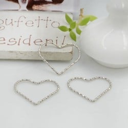 Ciondolo cuore vuoto in argento 925 diamantato 16.5 x 20 mm 1pz Gioie d'Oriente 2