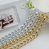 CATENA alluminio GROUMETTE 6 x 8.5 mm alluminio filo rigato 1mt per borse bigiotteria orecchini, collane e bracciali fai da te!
