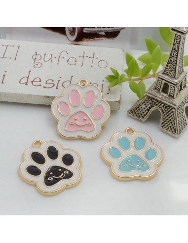 Ciondolo Charms zampa con smile 25 x 23 mm 1 pz base oro in ottone per le tue creazioni!!