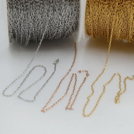 Catena acciaio inossidabile sottile maglie rettangolari 0.9 mm 1 mt Gioie d'Oriente