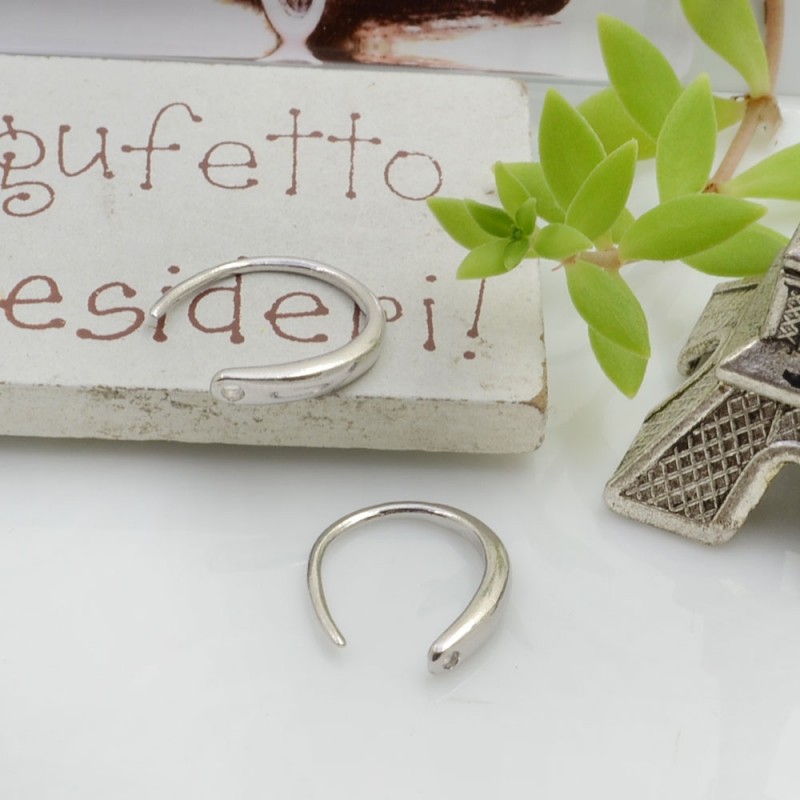 Base orecchini anella 14 x 13 mm in argento 925 per le tue creazioni!!