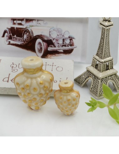 Elemento a forma di Anfora in ceramica smaltata beige chiaro con foro passante due misure | GDO