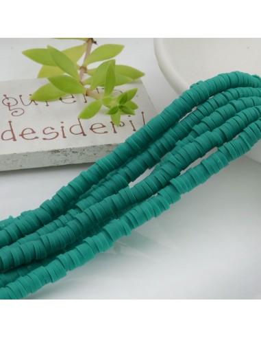 fili Rondelle Pasta Polimerica col verde 1 x 4 mm 39/40 cm Polimero Perline Heishi per le tue creazione
