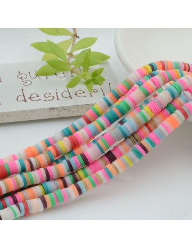 fili Rondelle Pasta Polimerica col mix 1 x 4 mm 39/40 cm Polimero Perline Heishi per le tue creazione