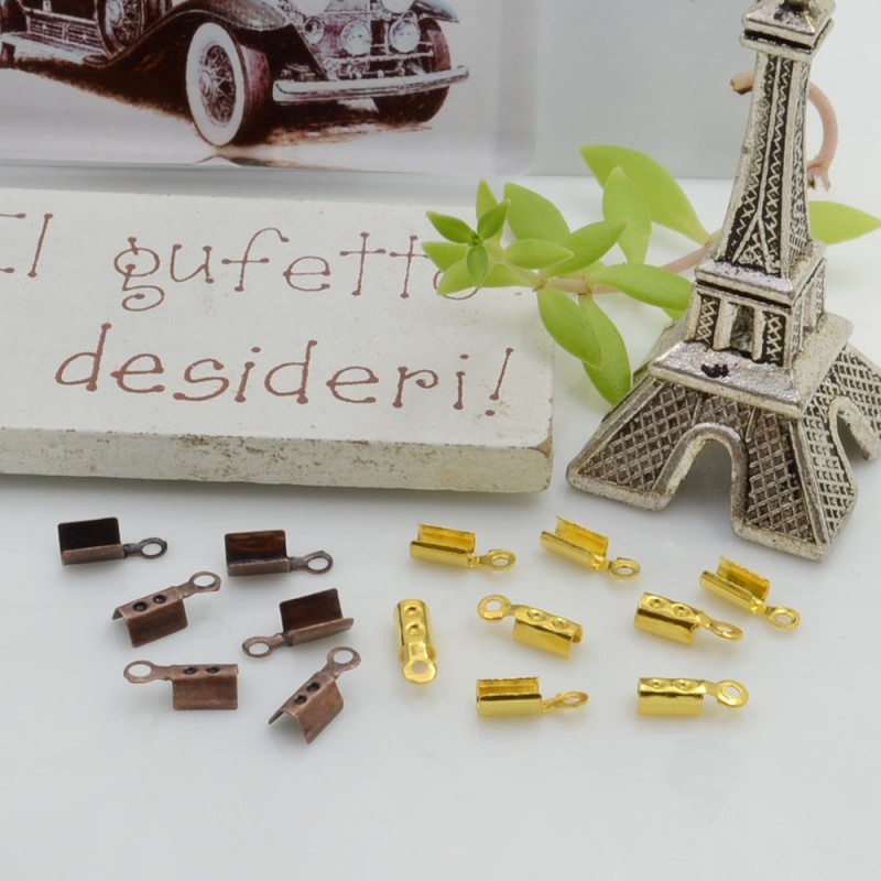 Terminali capicorda in ottone 2 x 8 mm 40 pz per le tue creazioni!!