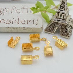 Terminali capicorda in ottone colore oro 18K per cordoncino per le tue creazioni 5 x 13.5 mm 20pz Gioie d'Oriente