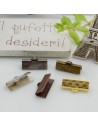 Terminali capicorda con fantasia in ottone per nastro 15 x 7 mm 4 pz per le tue creazioni!!