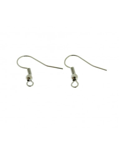 Monachelle  in metallo rodio con rifinitura e pallina 18x18mm 5 paia|GDO