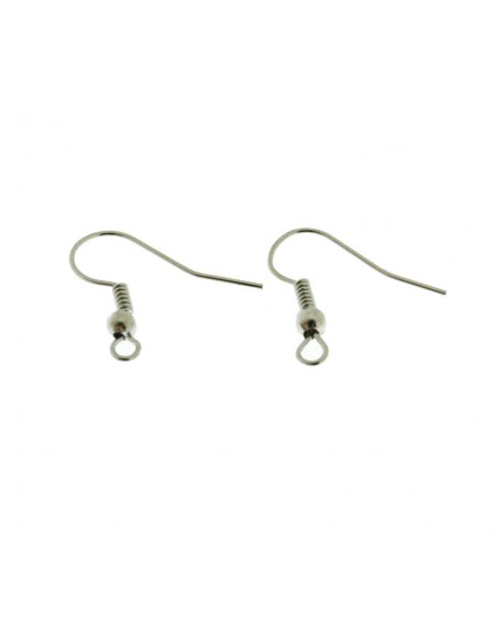 Monachelle  in metallo rodio con rifinitura e pallina 18x18mm 5 paia|GDO