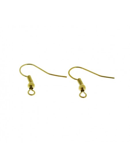 Monachelle in metallo oro chiaro con rifinitura e pallina 18x18mm 5 paia|GDO