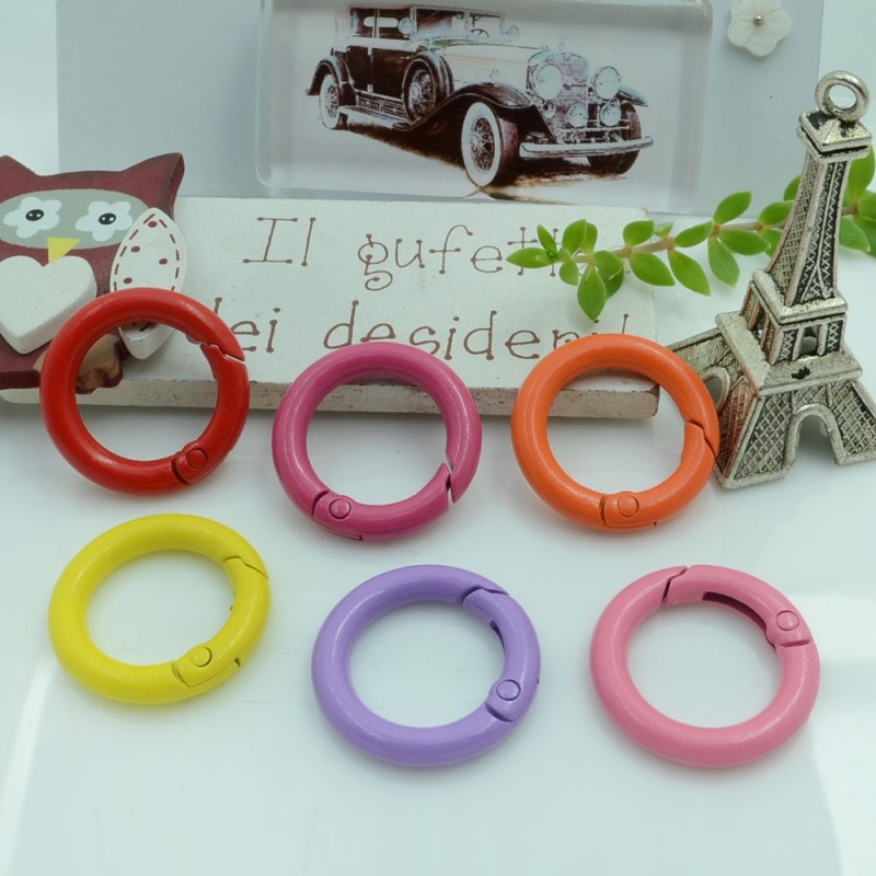 Chiusura Moschettone tondo a molla smaltato 24 mm 1 pz per le tue creazioni!!