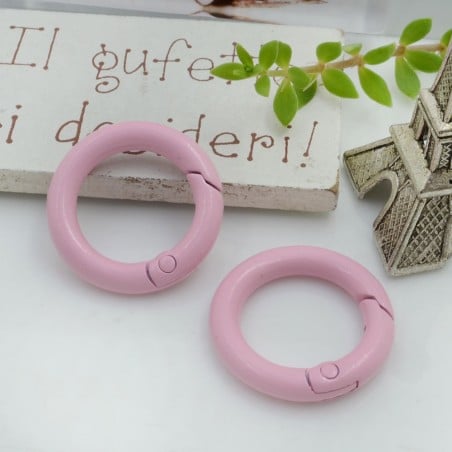 Chiusura moschettone tondo a molla smaltato in ottone 24 mm 1pz Gioie d'Oriente