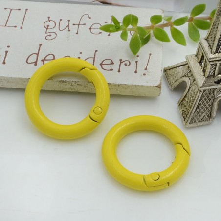 Chiusura moschettone tondo a molla smaltato in ottone 24 mm 1pz Gioie d'Oriente