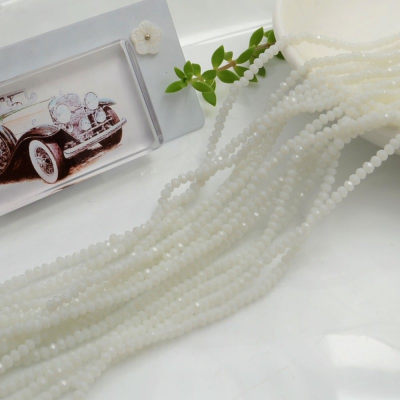 filo di cristalli sfaccettati cipollotti rondelle Bianco 2 x 2.5 mm circa 165 pz per tuoi gioielli  GDO Gioie d'Oriente