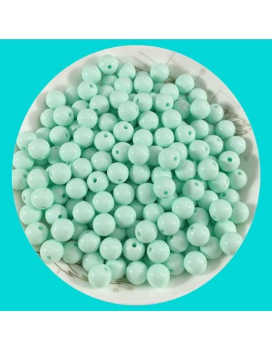 Perline tonde di plastica colore tiffany chiaro varie misure con foro 1.2 - 2mm | Gioie d'Oriente