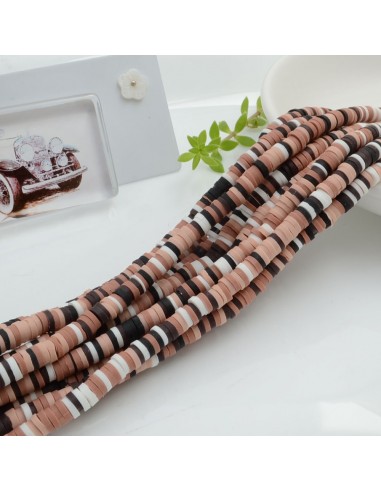 fili Rondelle Pasta Polimerica col mix marrone 1 x 4 mm 39/40 cm Polimero Perline Heishi per le tue creazioni