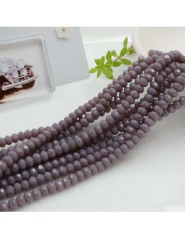 Filo di Mezzi Cristalli Lilla Scuro Rondelle 3x4mm Sfaccettati Briolette 125 a 145pz GDO | Gioie d'Oriente