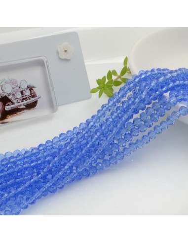 Filo di Mezzi Cristalli Cielo Trasparente Rondelle 3x4mm Sfaccettati Briolette 125 a 145pz GDO | Gioie d'Oriente