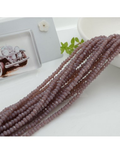 filo di cristalli sfaccettati cipollotti rondelle lilla 1.5 x 2.5 mm circa 180 pz per i tuoi gioielli GDO Gioie d'Oriente